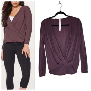 Lululemon Full Freedom Faux Wrap Black Cherry Sz 10